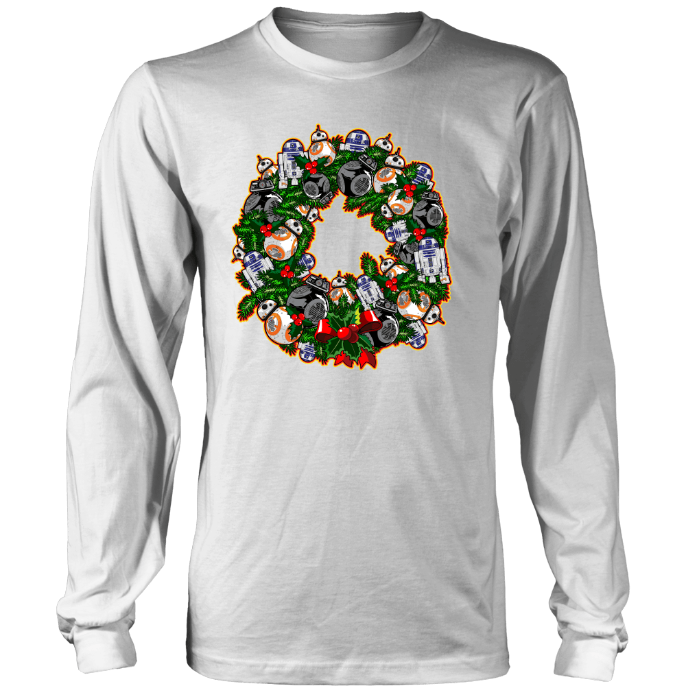 Designs by MyUtopia Shout Out:A Ring of Droids,District Long Sleeve Shirt / White / 4XL,Adult Unisex T-Shirt