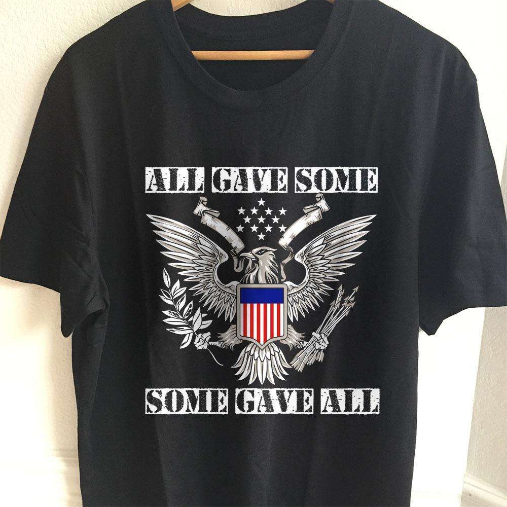 Designs by MyUtopia Shout Out:All Gave Some Some Gave All Memorial Day Adult Unisex T-Shirt,S / Black,Adult Unisex T-Shirt