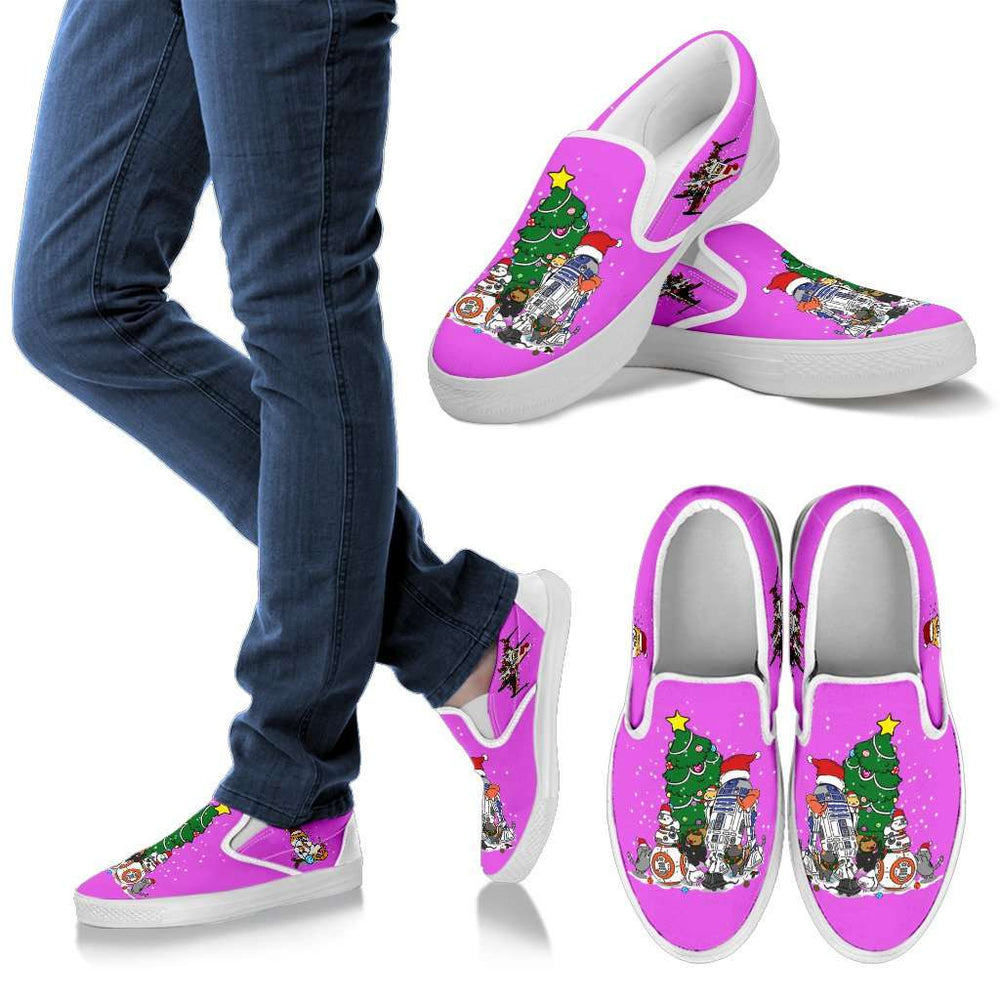 Designs by MyUtopia Shout Out:Christmas Nekos Slip-Ons - purple