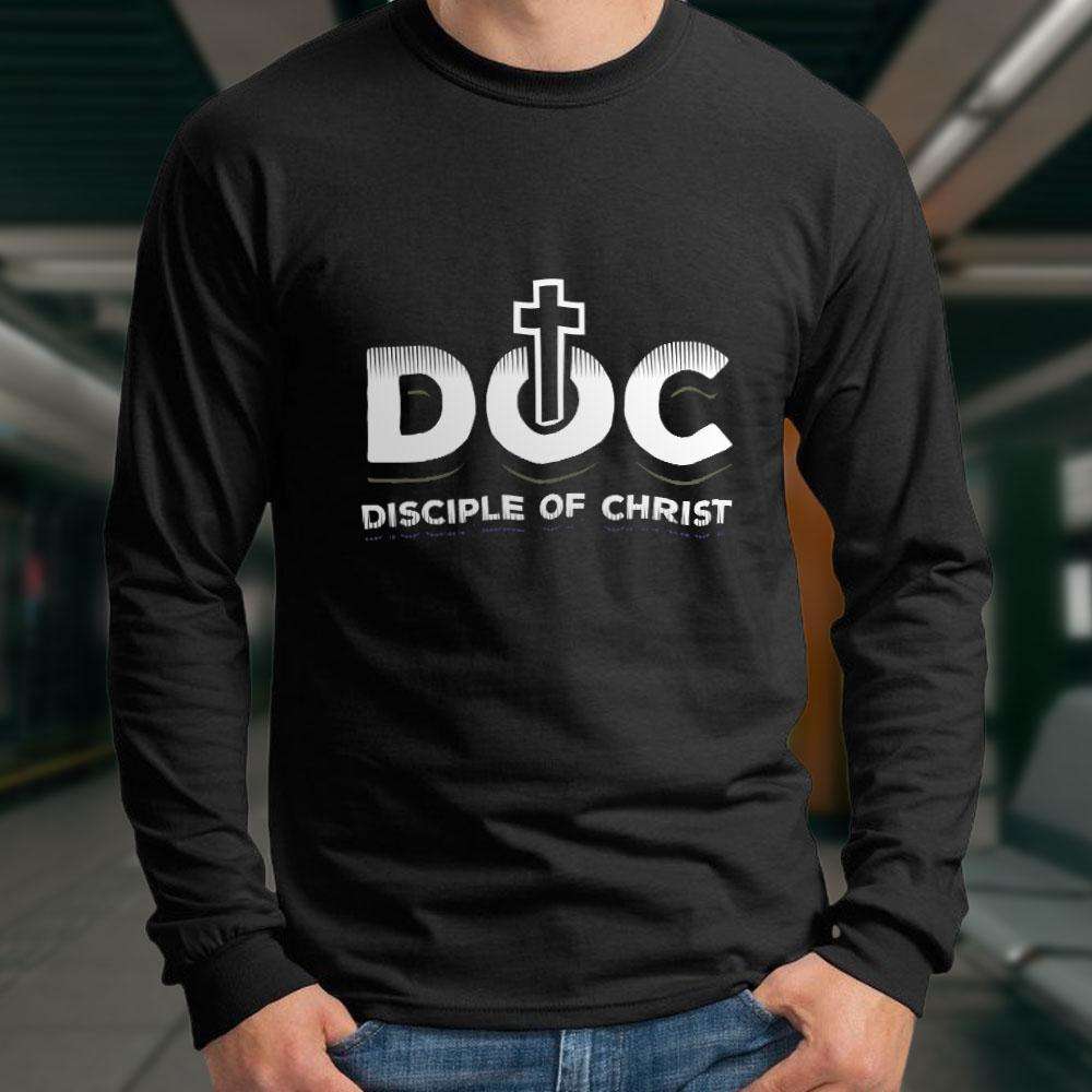 Designs by MyUtopia Shout Out:Disciple of Christ Long Sleeve Ultra Cotton Unisex T-Shirt,Black / S,Long Sleeve T-Shirts