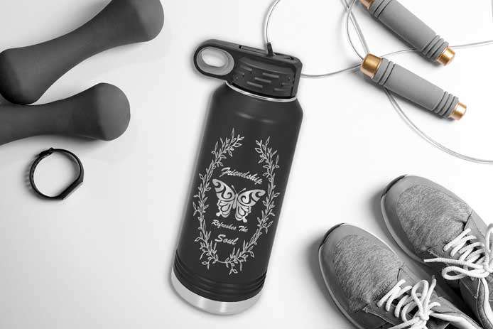 Designs by MyUtopia Shout Out:Friendship Refreshes The Soul Butterfly 32 oz Polar Camel Water Bottle - Stainless Steel