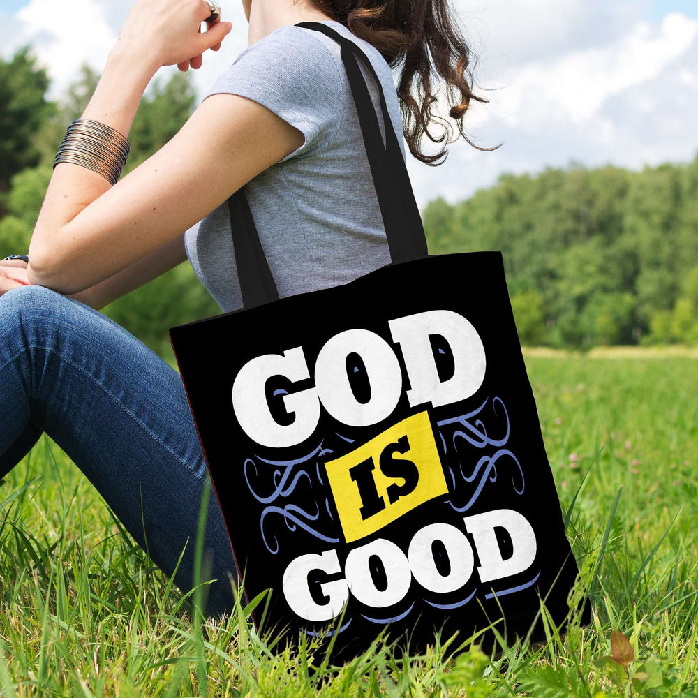 Designs by MyUtopia Shout Out:God Is Good Fan Fabric Totebag Reusable Shopping Tote