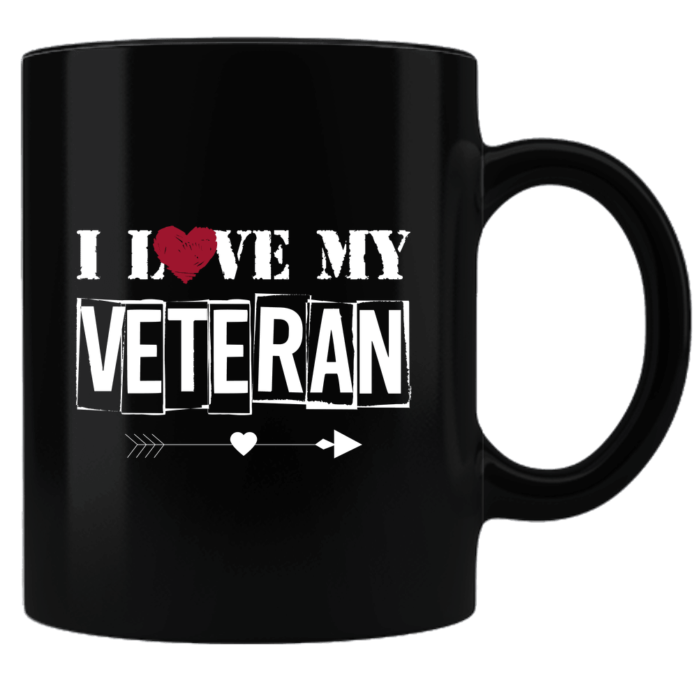 Designs by MyUtopia Shout Out:I Love My Veteran Black Ceramic Coffee Mug,Black,Ceramic Coffee Mug