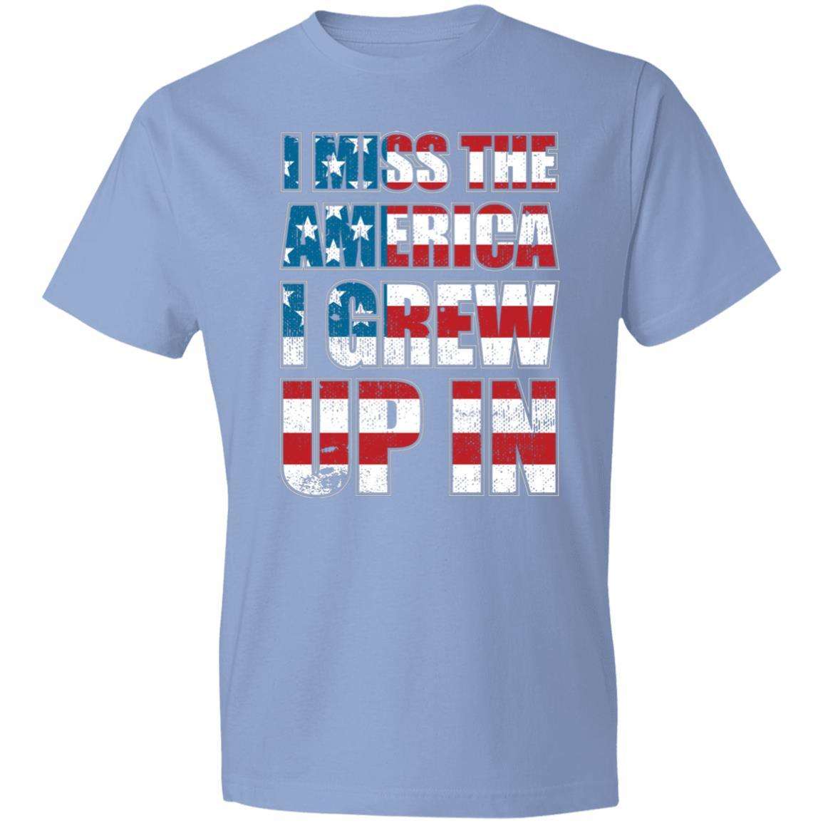 Designs by MyUtopia Shout Out:I Miss The America I Grew Up In Lightweight Cotton T-Shirt,Light Blue / S,T-Shirts