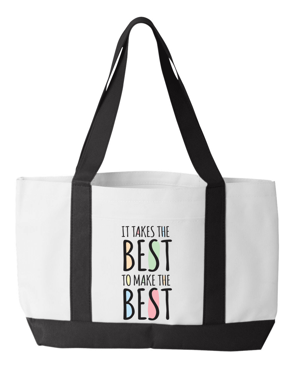 Designs by MyUtopia Shout Out:It Takes The Best To Make The Best Canvas Totebag Gym / Beach / Pool Gear Bag,White,Gym Totebag