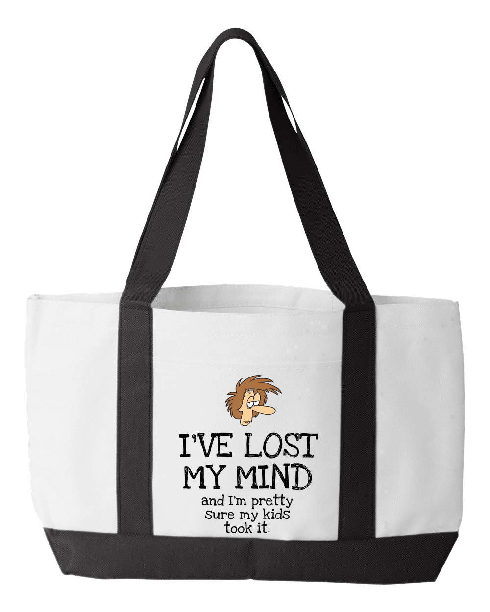 Designs by MyUtopia Shout Out:I've Lost My Mind, Kids Took It Canvas Totebag Gym / Beach / Pool Gear Bag,White,Gym Totebag