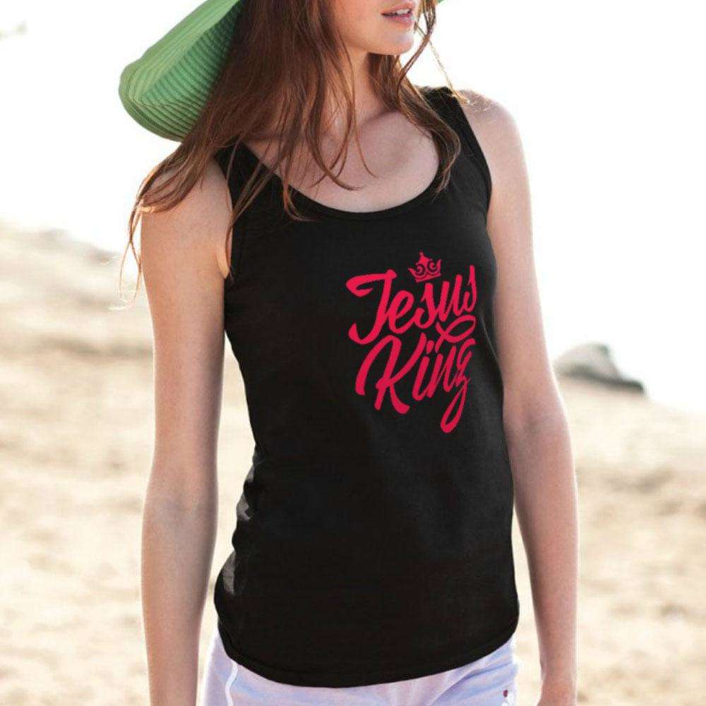 Designs by MyUtopia Shout Out:Jesus King Cotton Unisex Tank Top