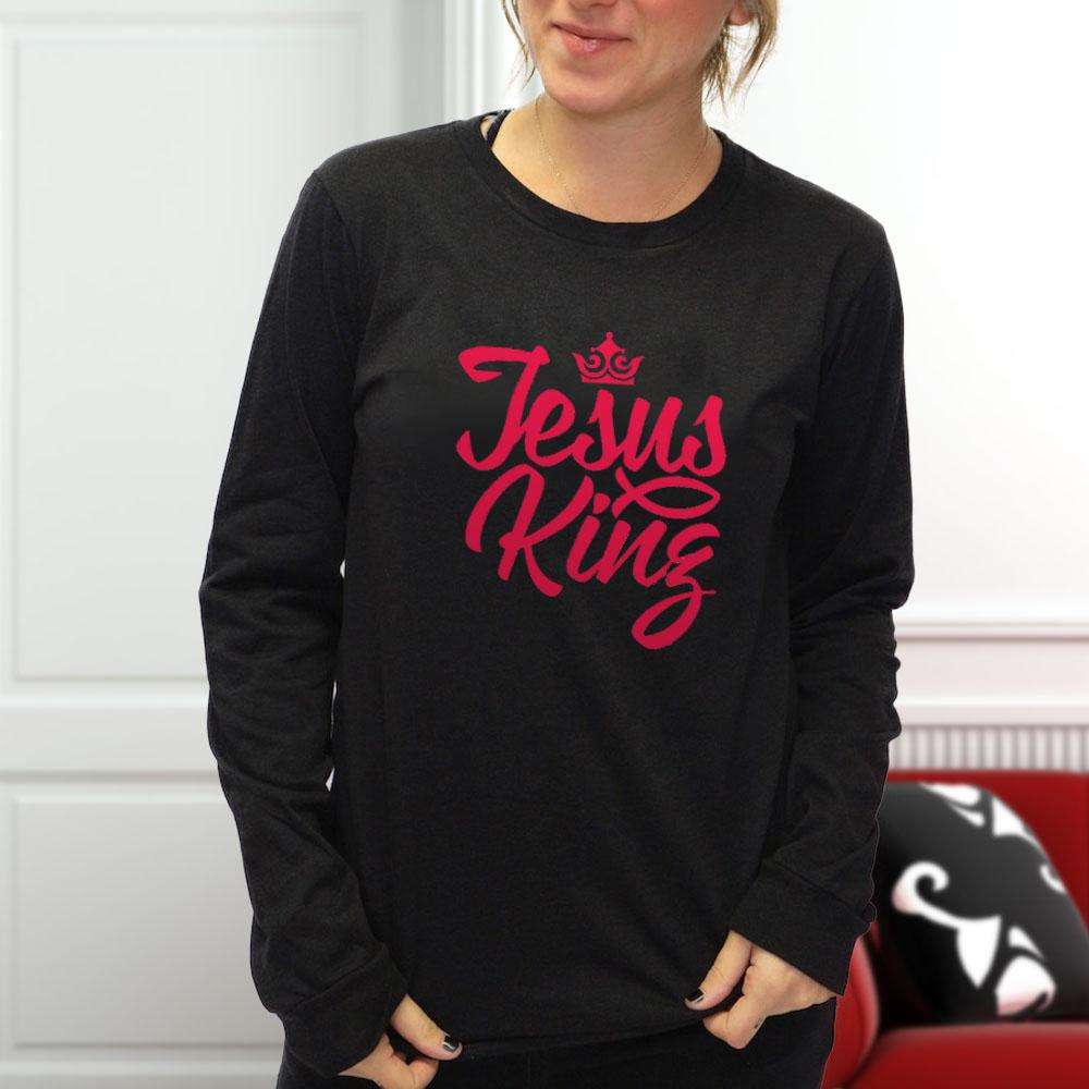 Designs by MyUtopia Shout Out:Jesus King Long Sleeve Ultra Cotton T-Shirt
