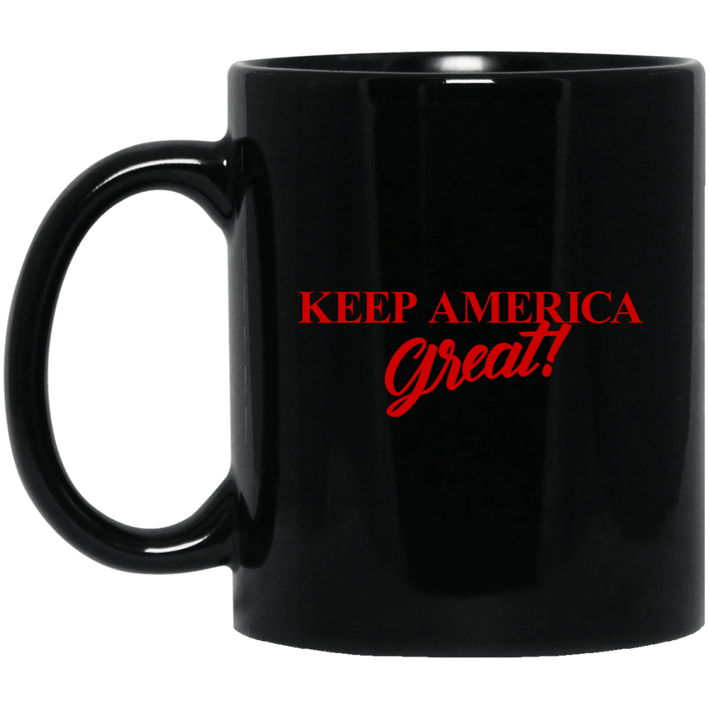 Designs by MyUtopia Shout Out:Keep America Great v2 Ceramic Coffee Mug,BM11OZ 11 oz. Black Mug / Black / One Size,Apparel