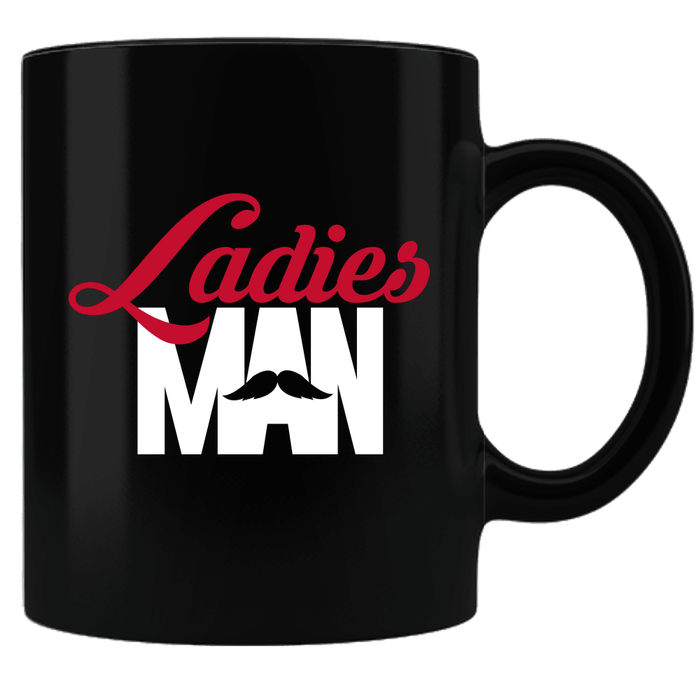 Designs by MyUtopia Shout Out:Ladies Man Valentines Day Gift Humor Ceramic Black Coffee Mug,Default Title,Ceramic Coffee Mug