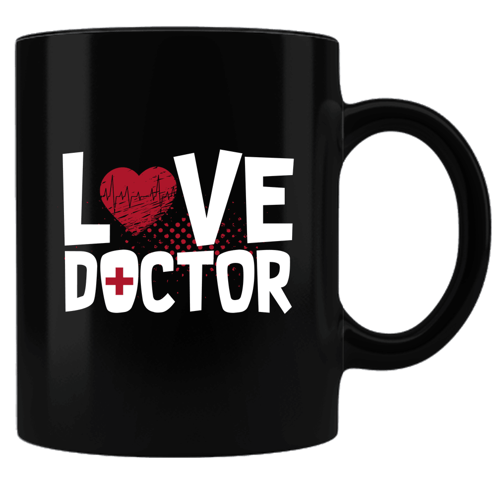 Designs by MyUtopia Shout Out:Love Doctor Valentines Day Gift Humor Ceramic Black Coffee Mug,Default Title,Ceramic Coffee Mug