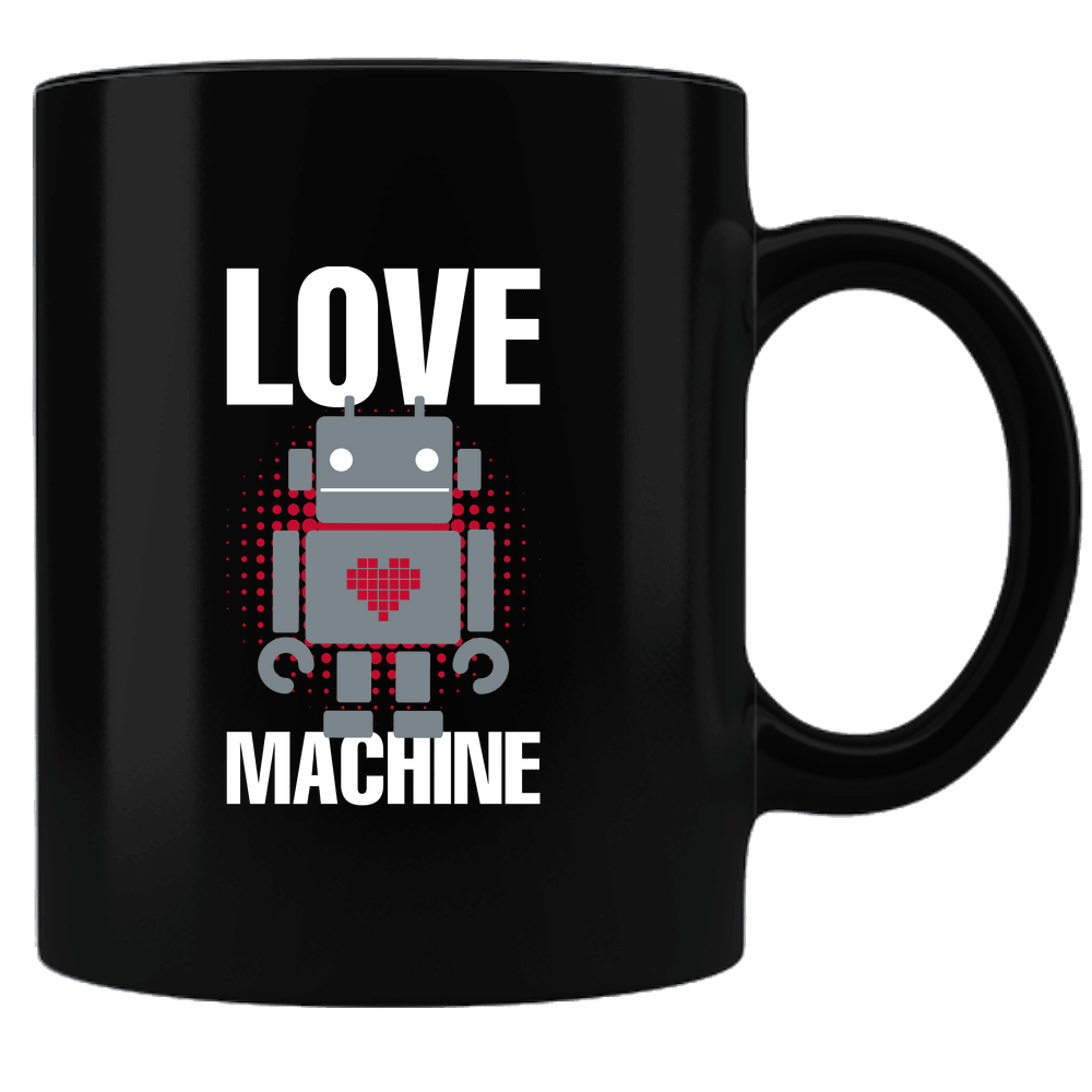 Designs by MyUtopia Shout Out:Love Machine Valentines Day Gift Humor Ceramic Black Coffee Mug,Default Title,Ceramic Coffee Mug