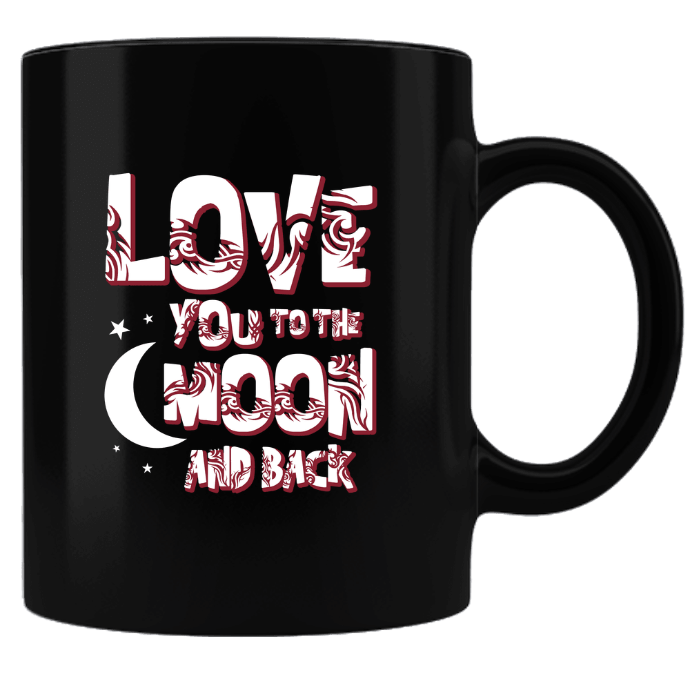 Designs by MyUtopia Shout Out:Love You To The Moon and Back Valentines Day Gift Humor Ceramic Black Coffee Mug,Default Title,Ceramic Coffee Mug