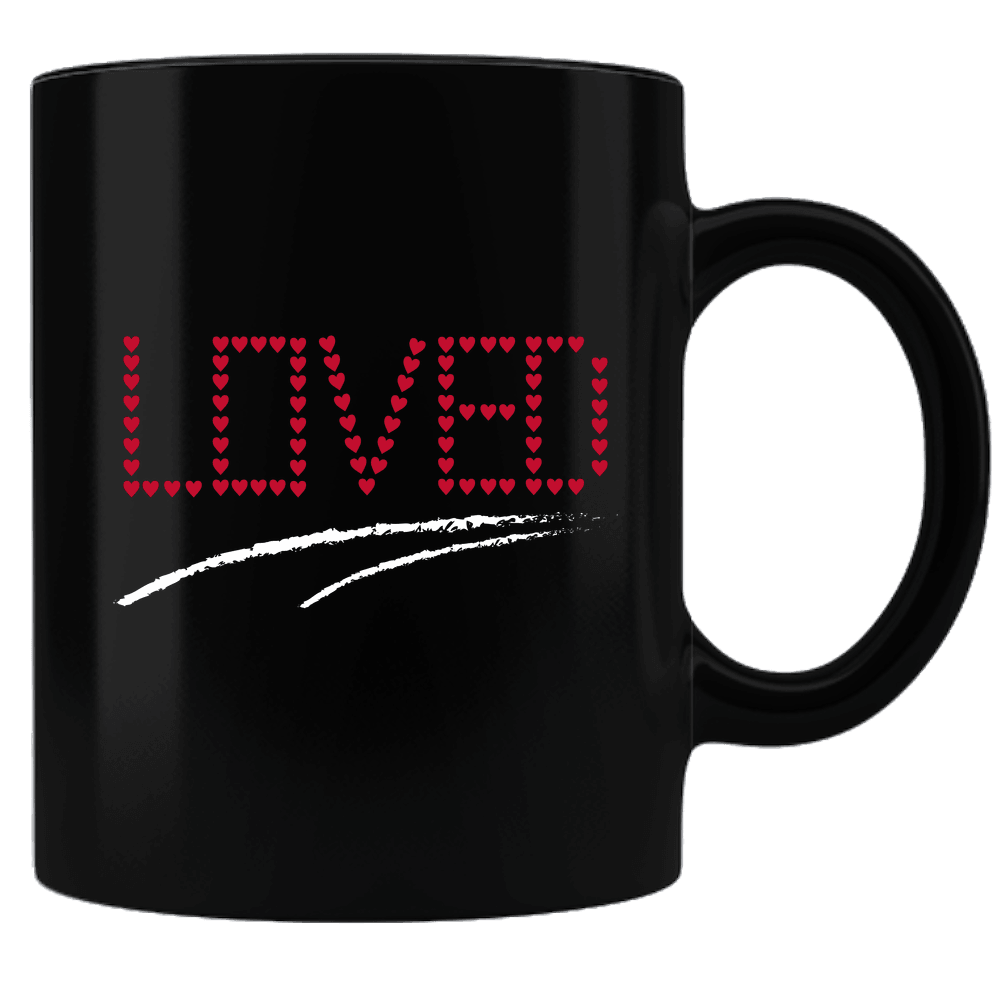 Designs by MyUtopia Shout Out:Loved Valentines Day Gift Humor Ceramic Black Coffee Mug,Default Title,Ceramic Coffee Mug