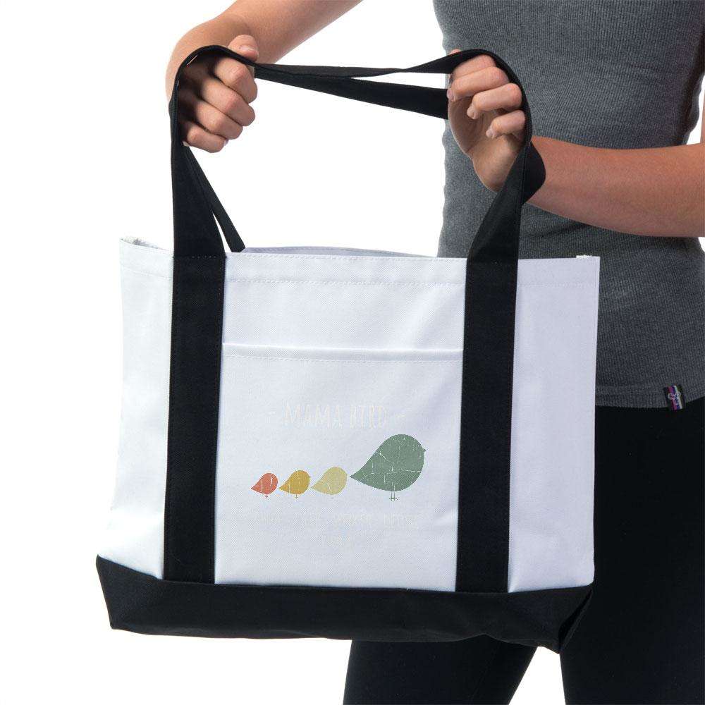 Designs by MyUtopia Shout Out:Mama Bird Personalized Canvas Totebag Gym / Beach / Pool Gear Bag