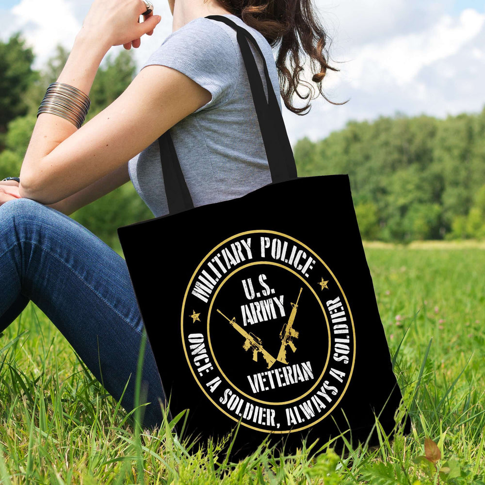 Designs by MyUtopia Shout Out:Military Police Veteran Fabric Totebag Reusable Shopping Tote