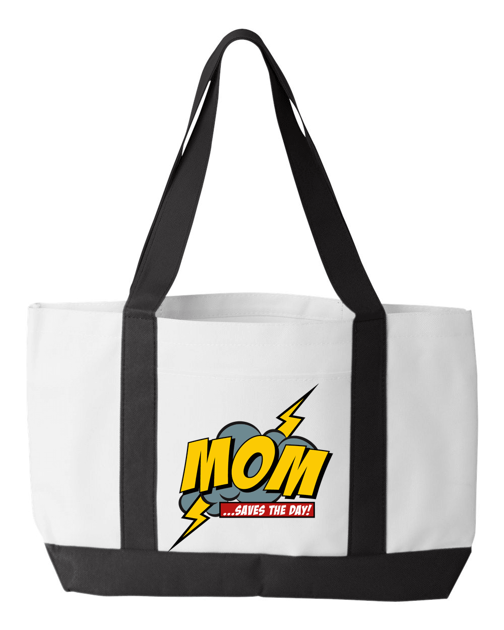 Designs by MyUtopia Shout Out:Mom Saves The Day Canvas Totebag Gym / Beach / Pool Gear Bag,Default Title,Gym Totebag