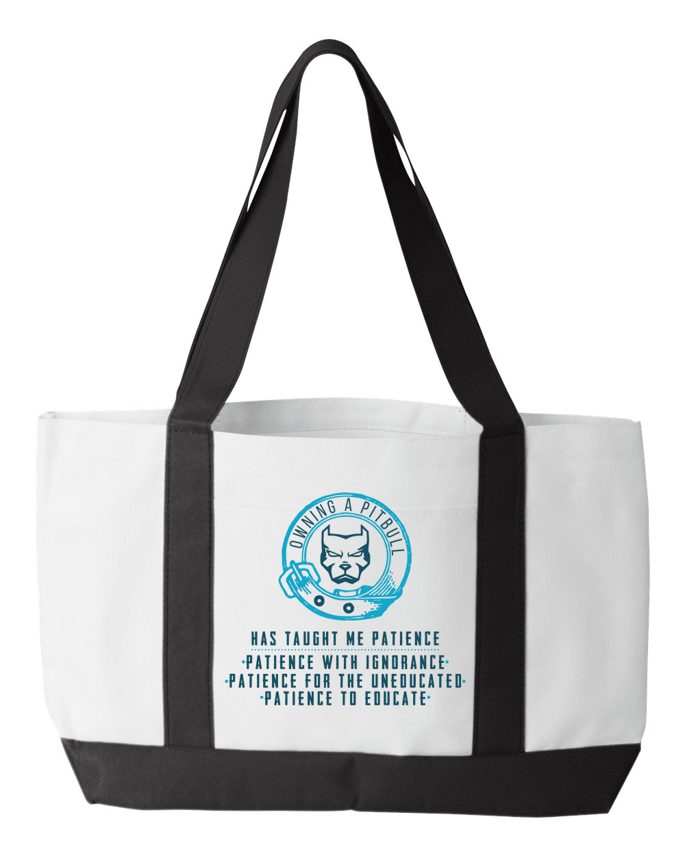 Designs by MyUtopia Shout Out:Owning A Pitbull Canvas Totebag Gym / Beach / Pool Gear Bag,White,Gym Totebag