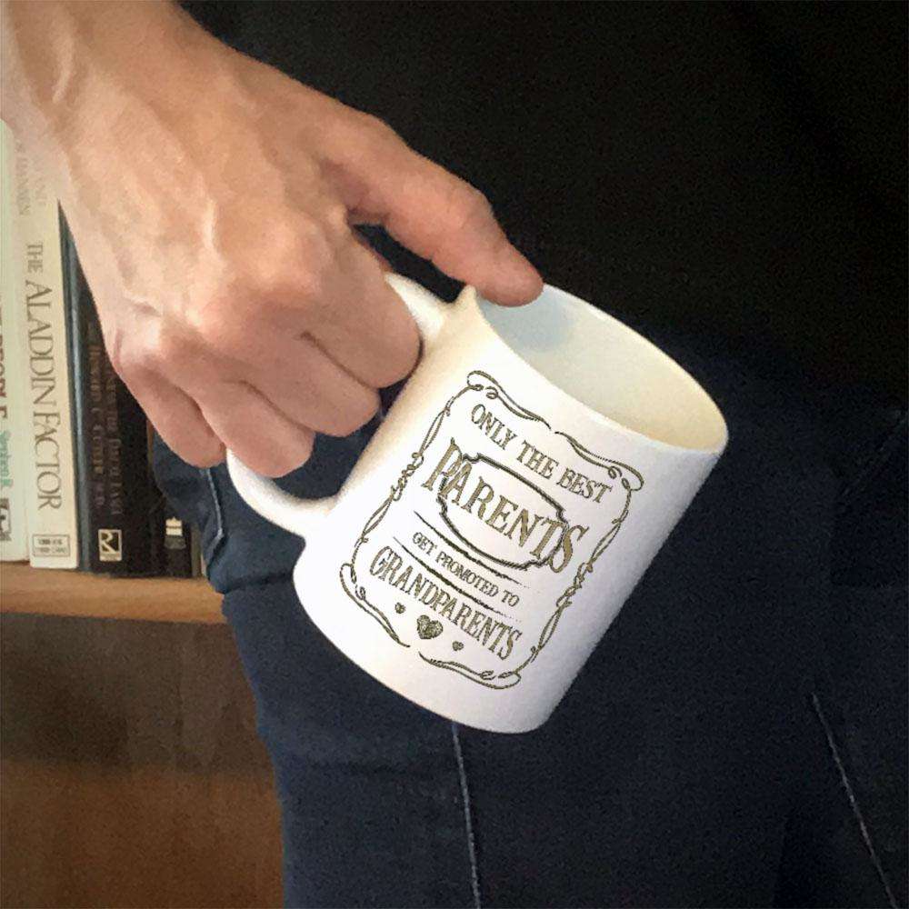 Designs by MyUtopia Shout Out:Promoted To Grandparents White Coffee Mug