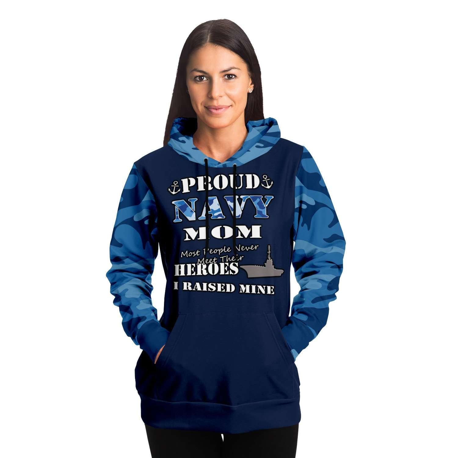 Navy mom hoodie hotsell